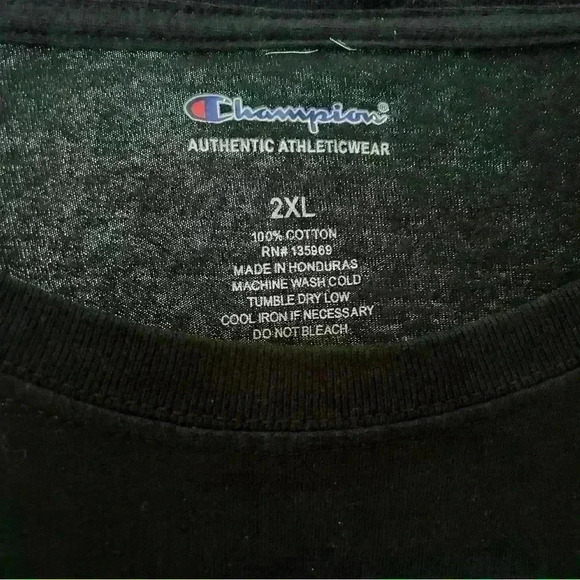 Champion black t-shirt with large logo on front - Picture 3 of 3